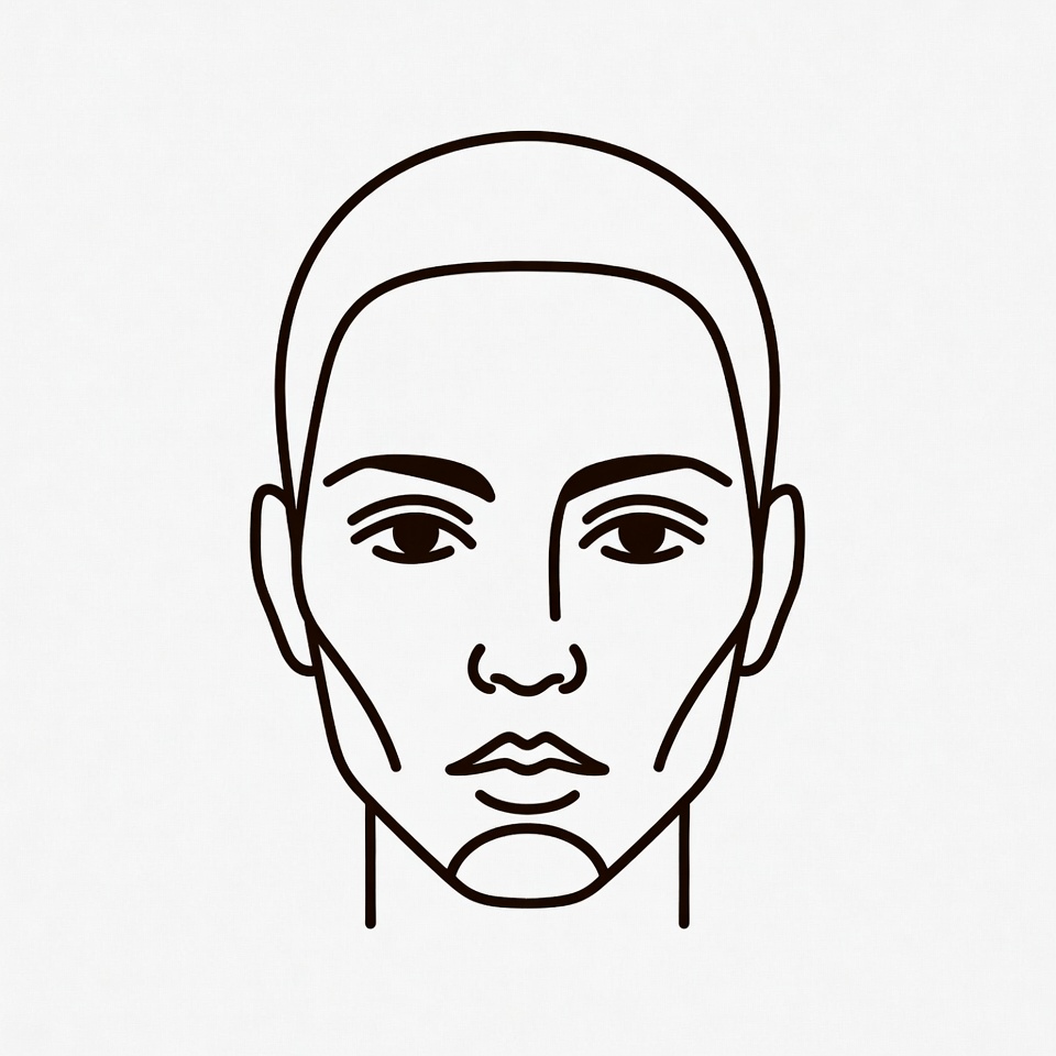 Black outline male face illustration Black outline male face illustration