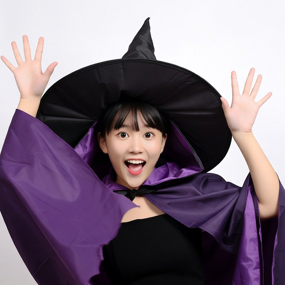 Asian girl in witch costume Asian girl in witch costume