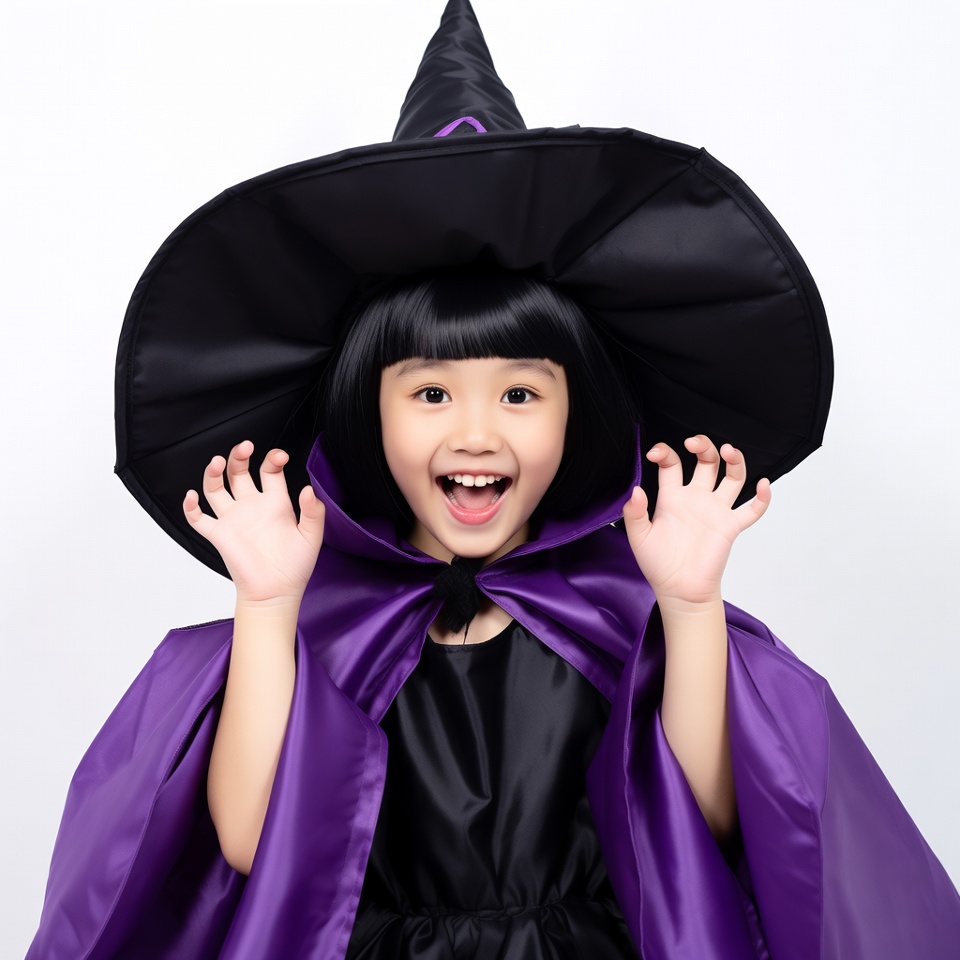 Asian girl in witch costume Asian girl in witch costume