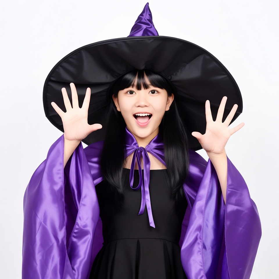 Asian girl in witch costume Asian girl in witch costume