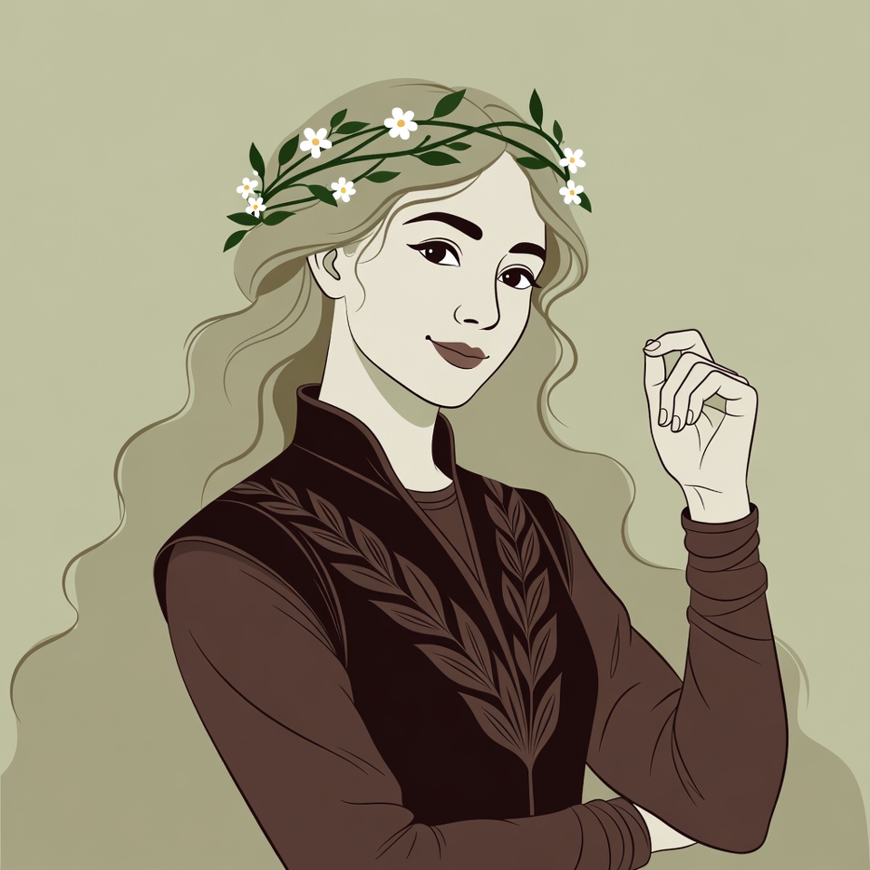 Blonde woman with daisy flower crown Blonde woman with daisy flower crown