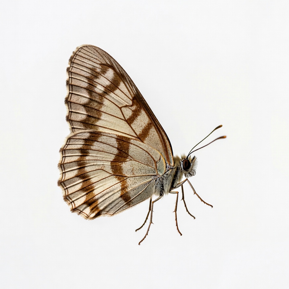 Striped Butterfly on White Background Striped Butterfly on White Background