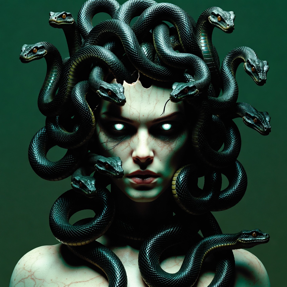 Medusa with snake hair Medusa with snake hair