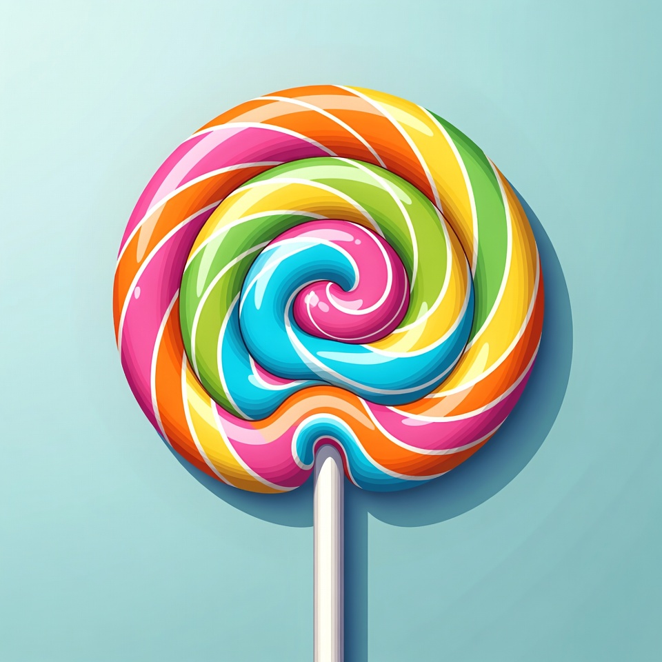 Colorful Rainbow Lollipop Illustration Colorful Rainbow Lollipop Illustration
