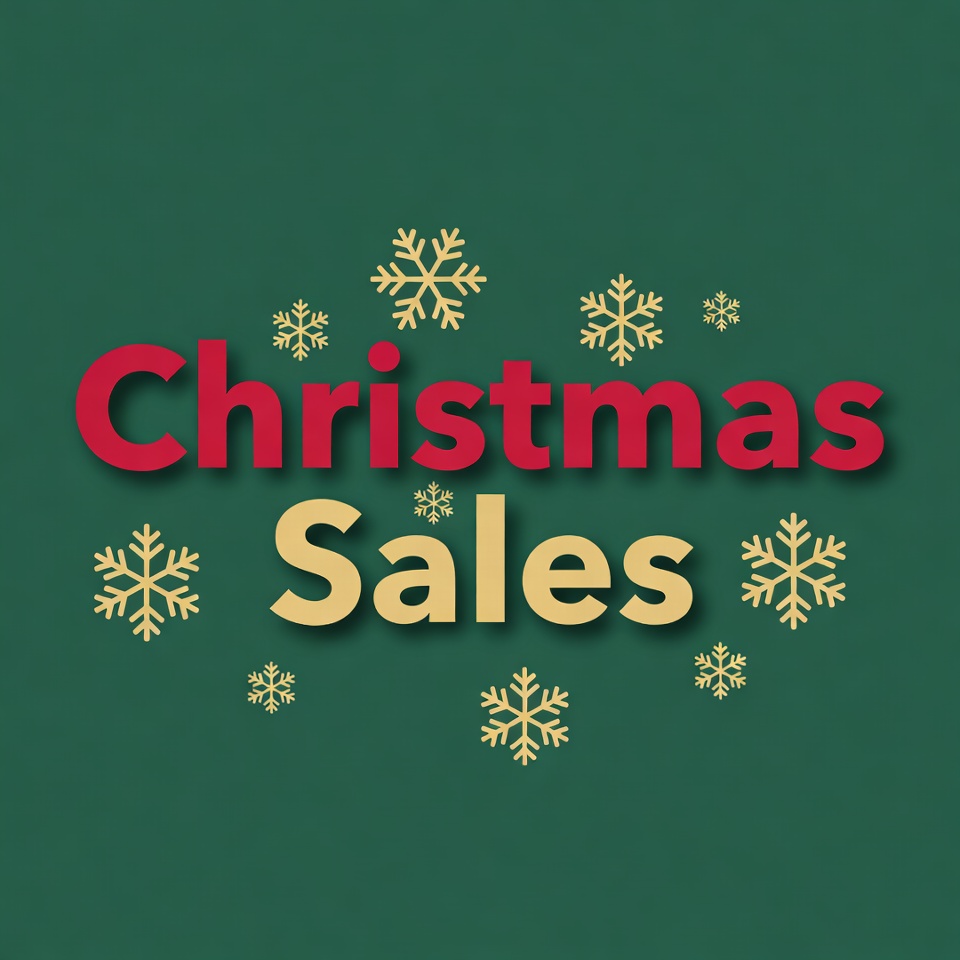Christmas Sales Graphic with Snowflakes Christmas Sales Graphic with Snowflakes