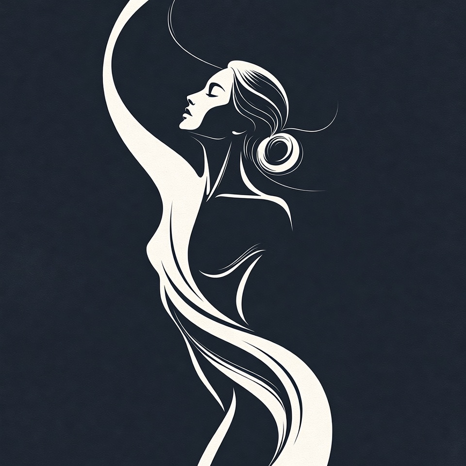 Elegant Woman Silhouette Dancing Elegant Woman Silhouette Dancing