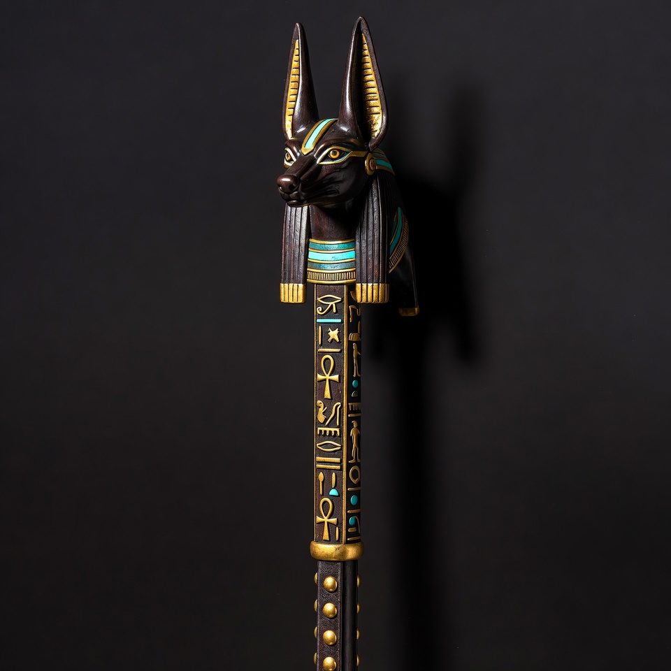 Anubis Staff on Black Background Anubis Staff on Black Background