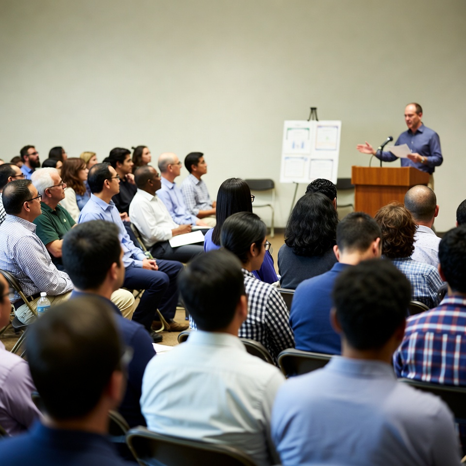 Man speaking at business conference Man speaking at business conference