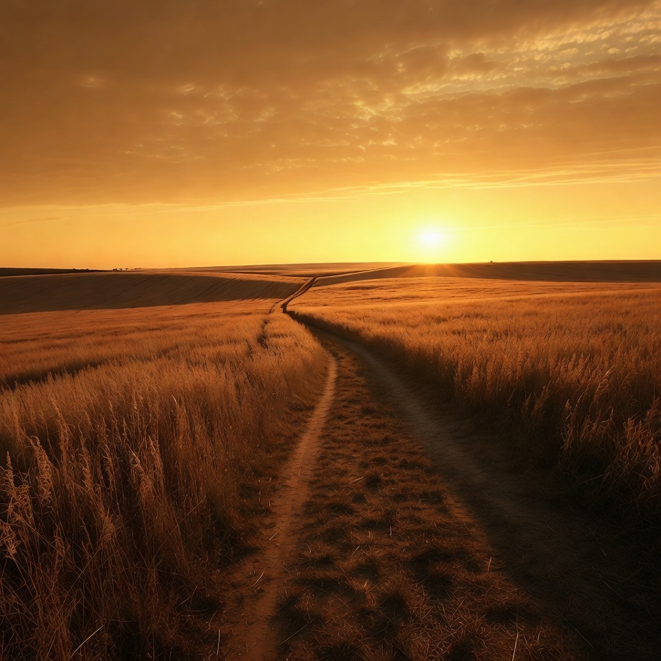 Wheat Field Path at Sunset Wheat Field Path at Sunset