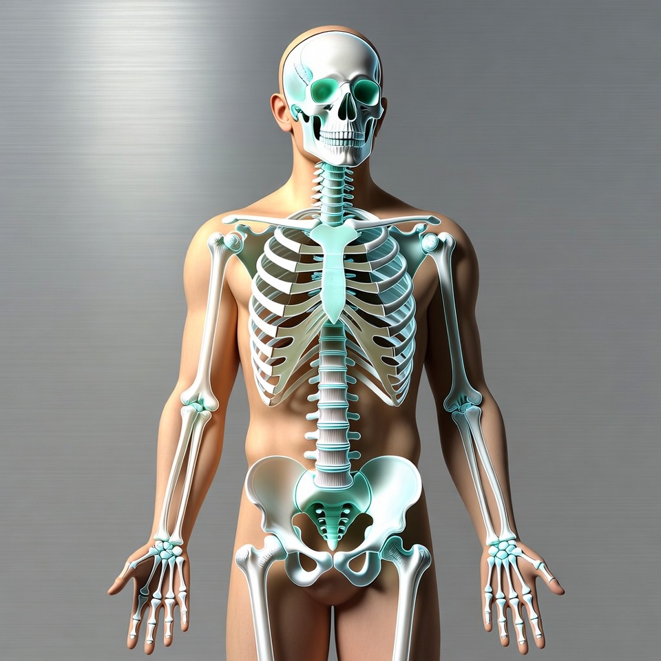 3D Human Skeleton Front View 3D Human Skeleton Front View