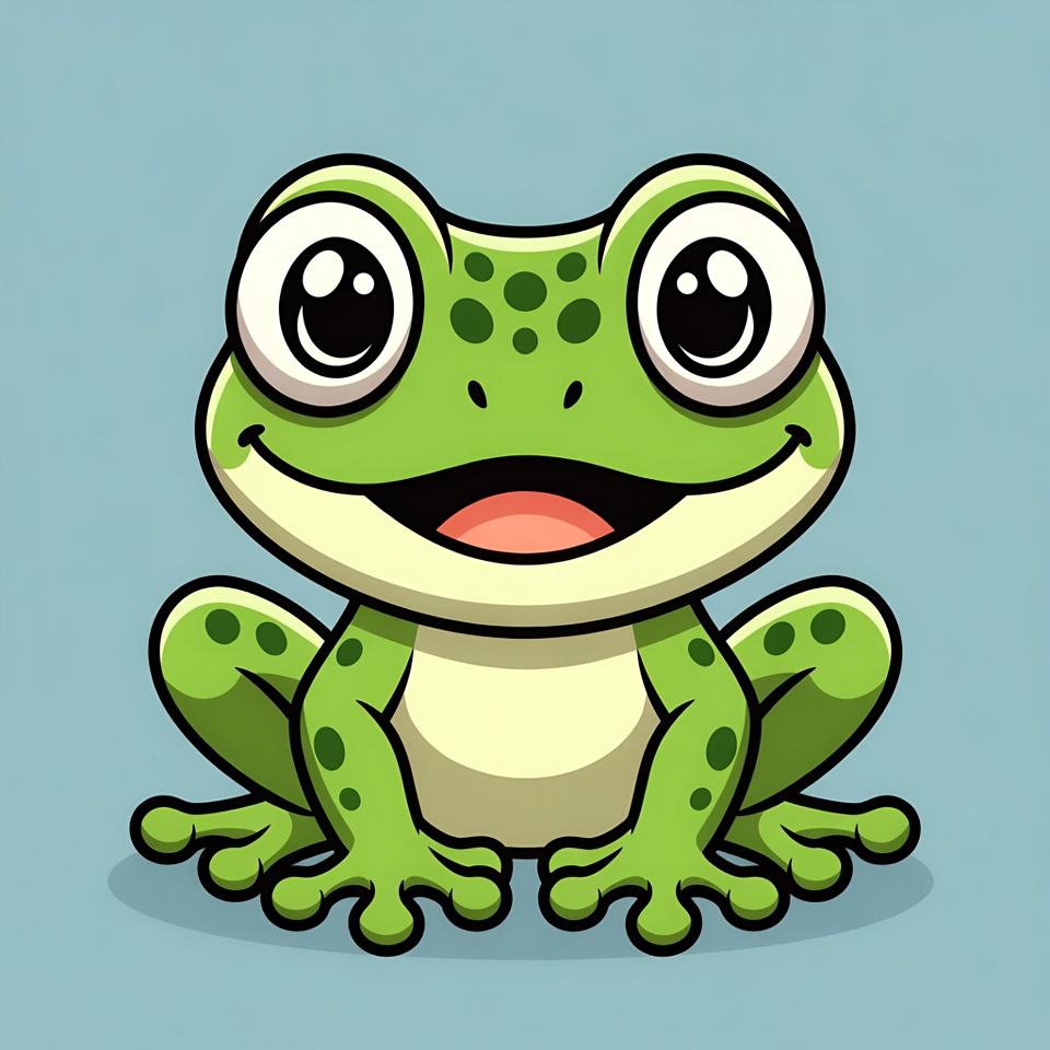 Cute cartoon frog smiling Cute cartoon frog smiling