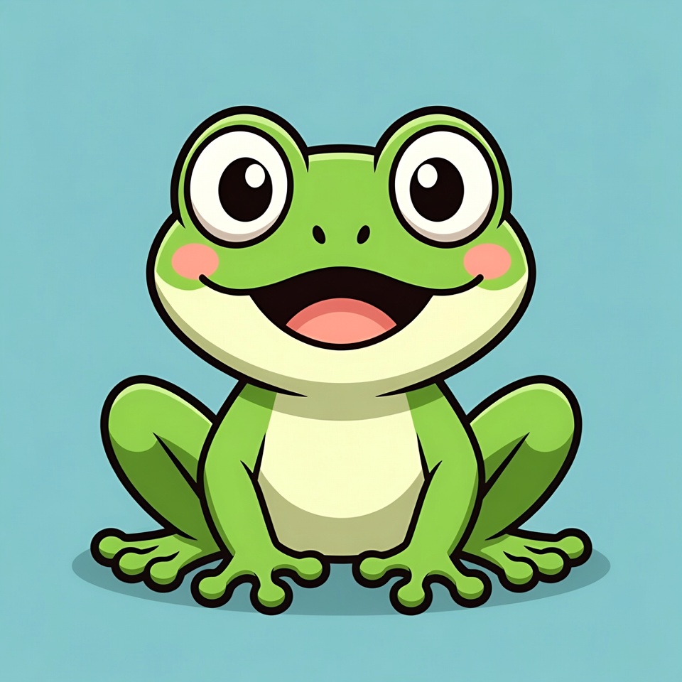 Cute cartoon frog smiling Cute cartoon frog smiling