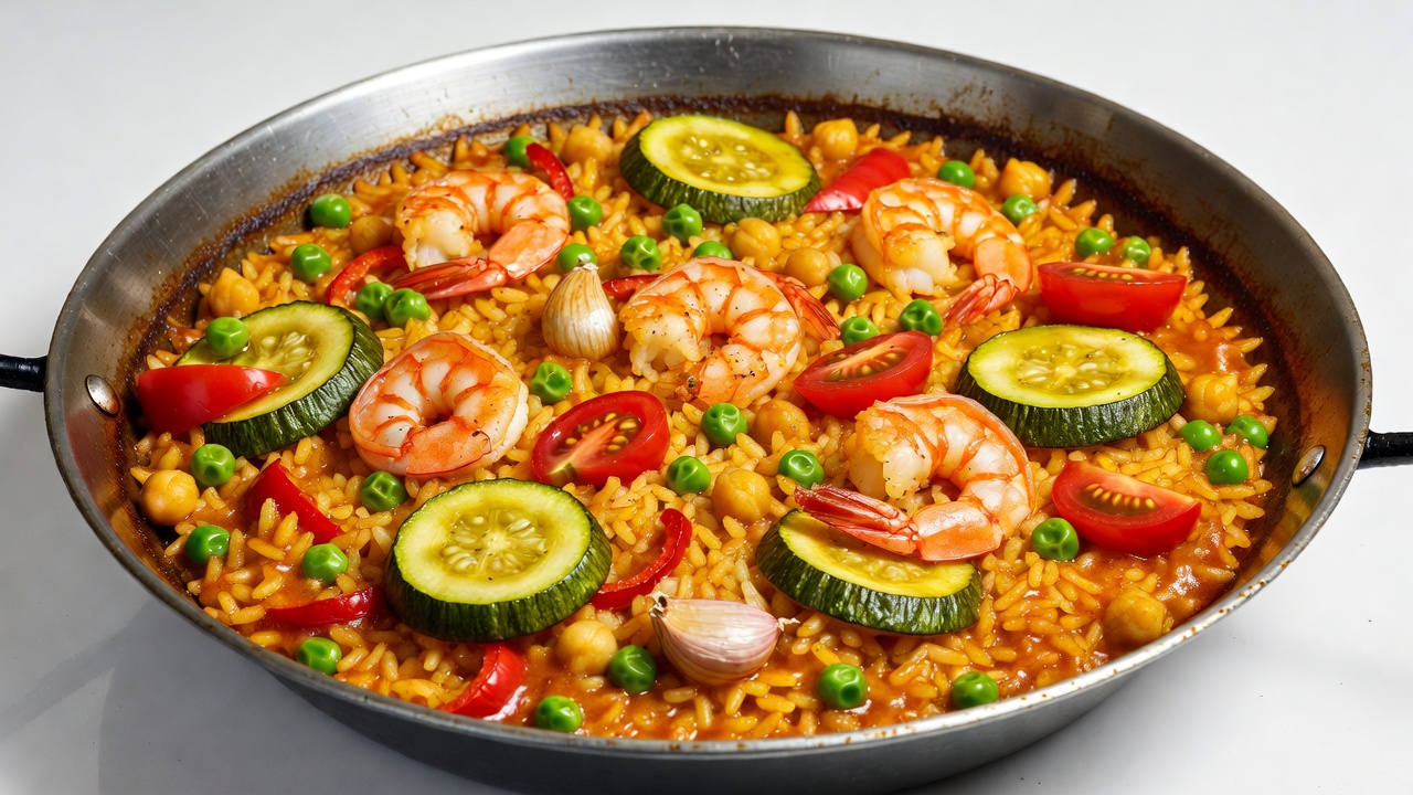 Shrimp Paella with Vegetables Shrimp Paella with Vegetables