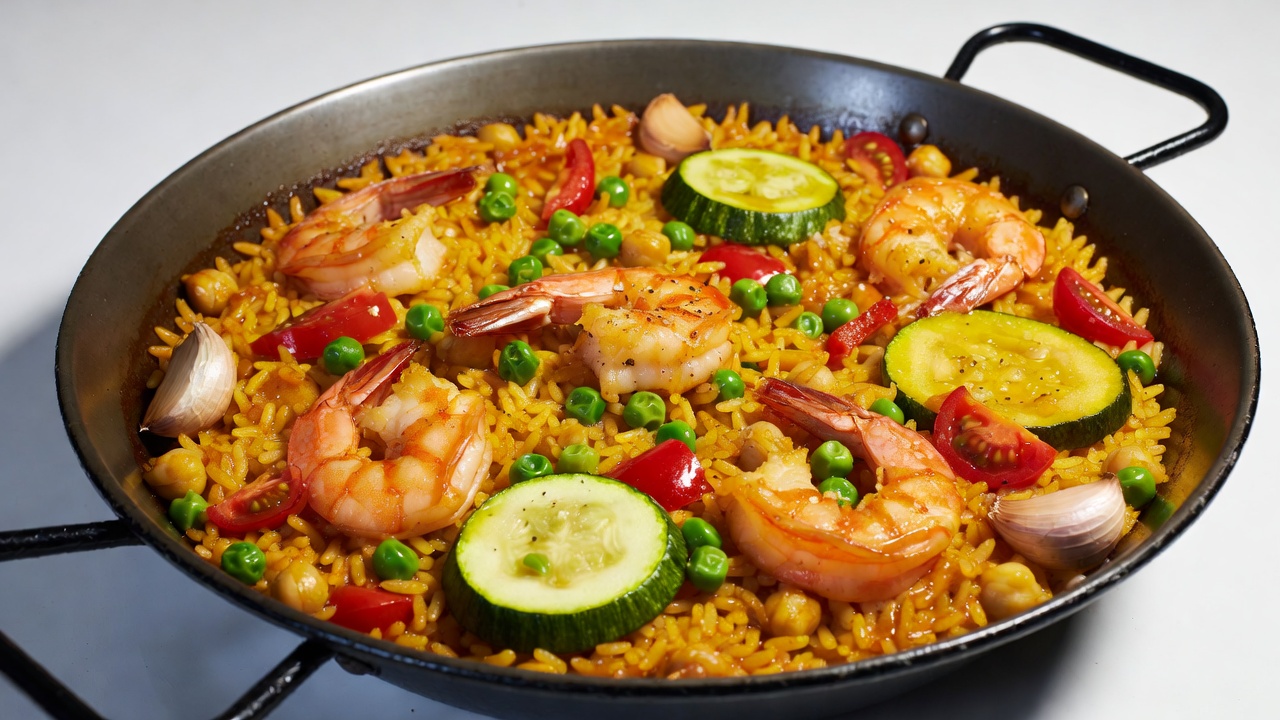 Shrimp Paella with Vegetables Shrimp Paella with Vegetables