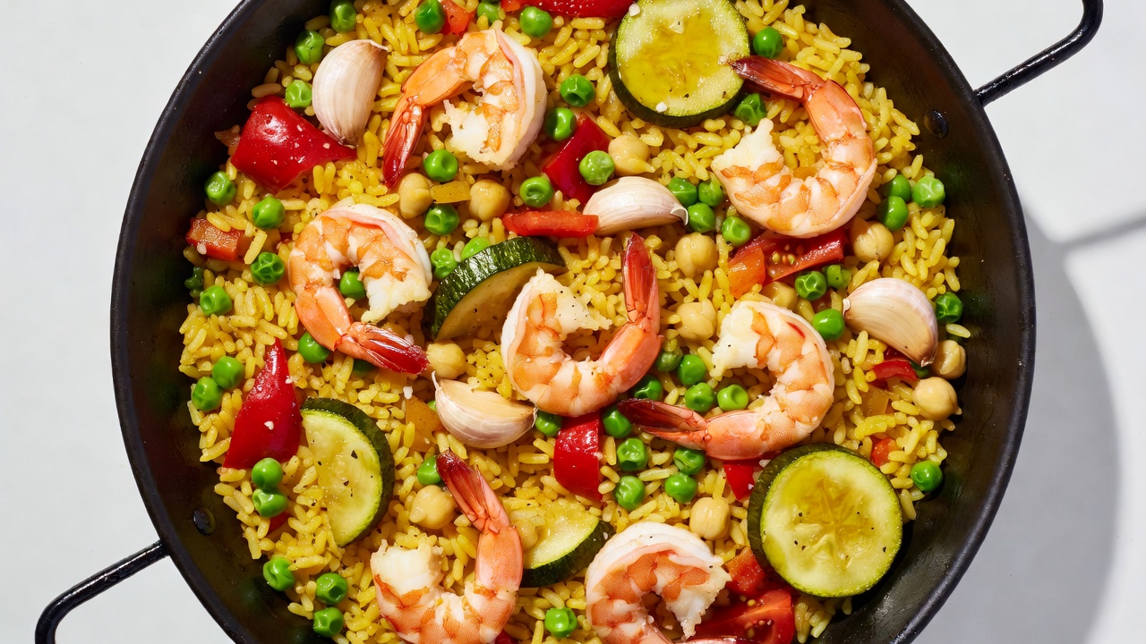 Shrimp Paella with Vegetables Shrimp Paella with Vegetables