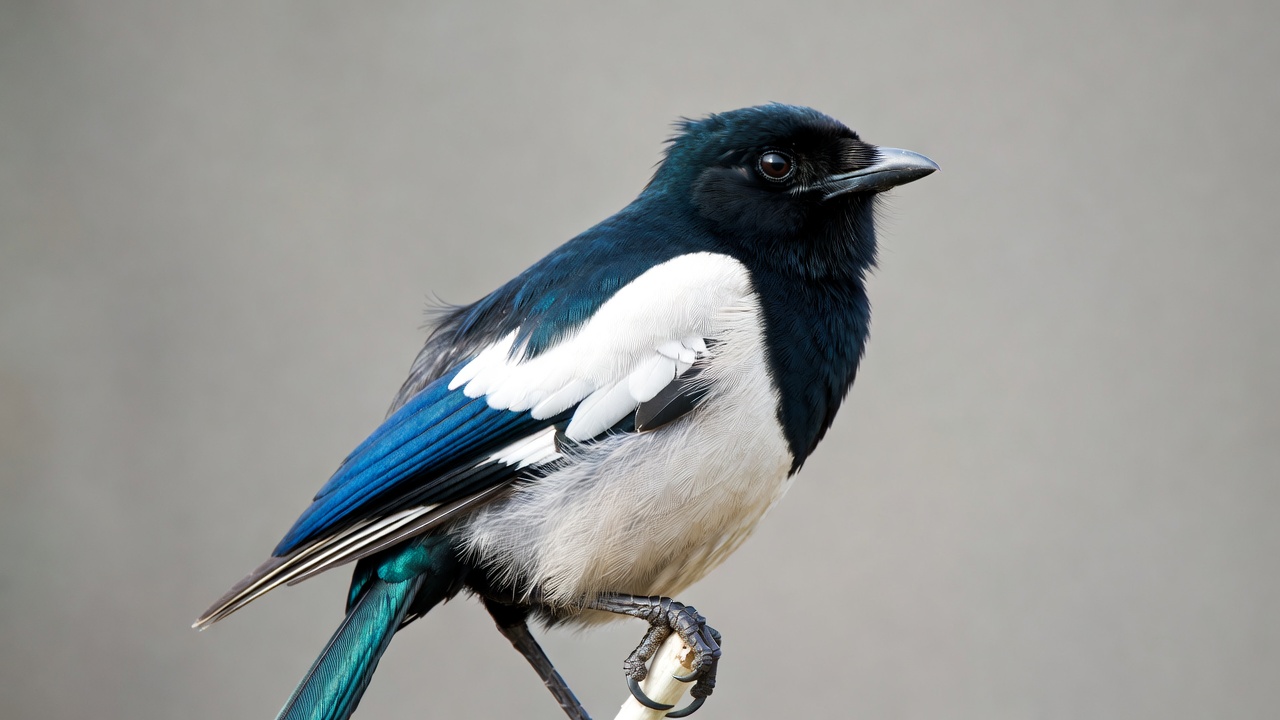 Black-billed Magpie Perched on Branch Black-billed Magpie Perched on Branch