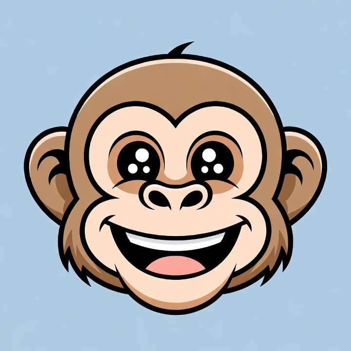 Cute cartoon monkey smiling Cute cartoon monkey smiling