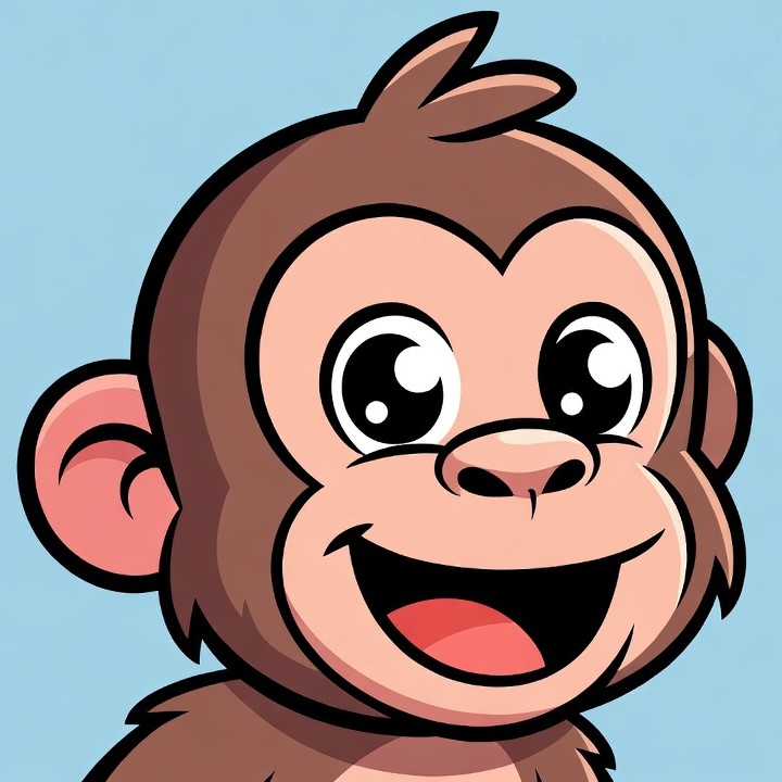 Cartoon monkey smiling happily Cartoon monkey smiling happily