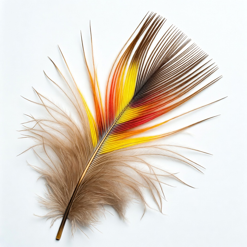 Colorful multicolored bird feather Colorful multicolored bird feather