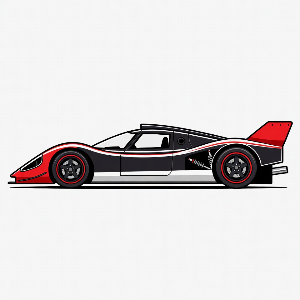 Red Black Race Car Illustration Red Black Race Car Illustration