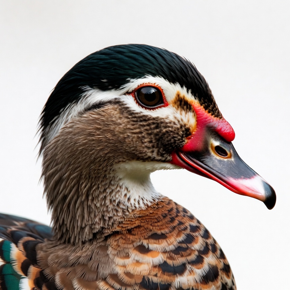 Mandarin Duck Closeup Portrait Mandarin Duck Closeup Portrait
