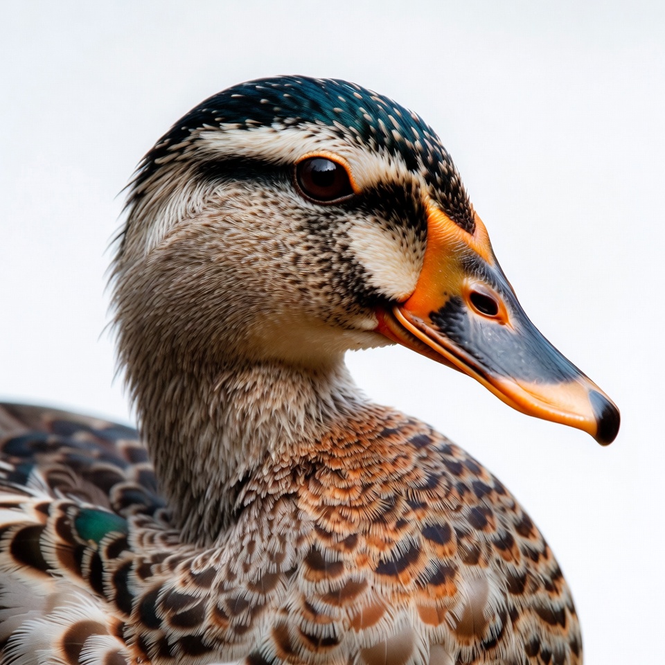 Closeup of male mallard duck head Closeup of male mallard duck head