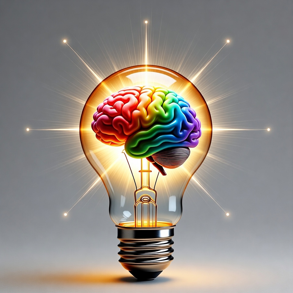 Rainbow Brain in Lightbulb Rainbow Brain in Lightbulb