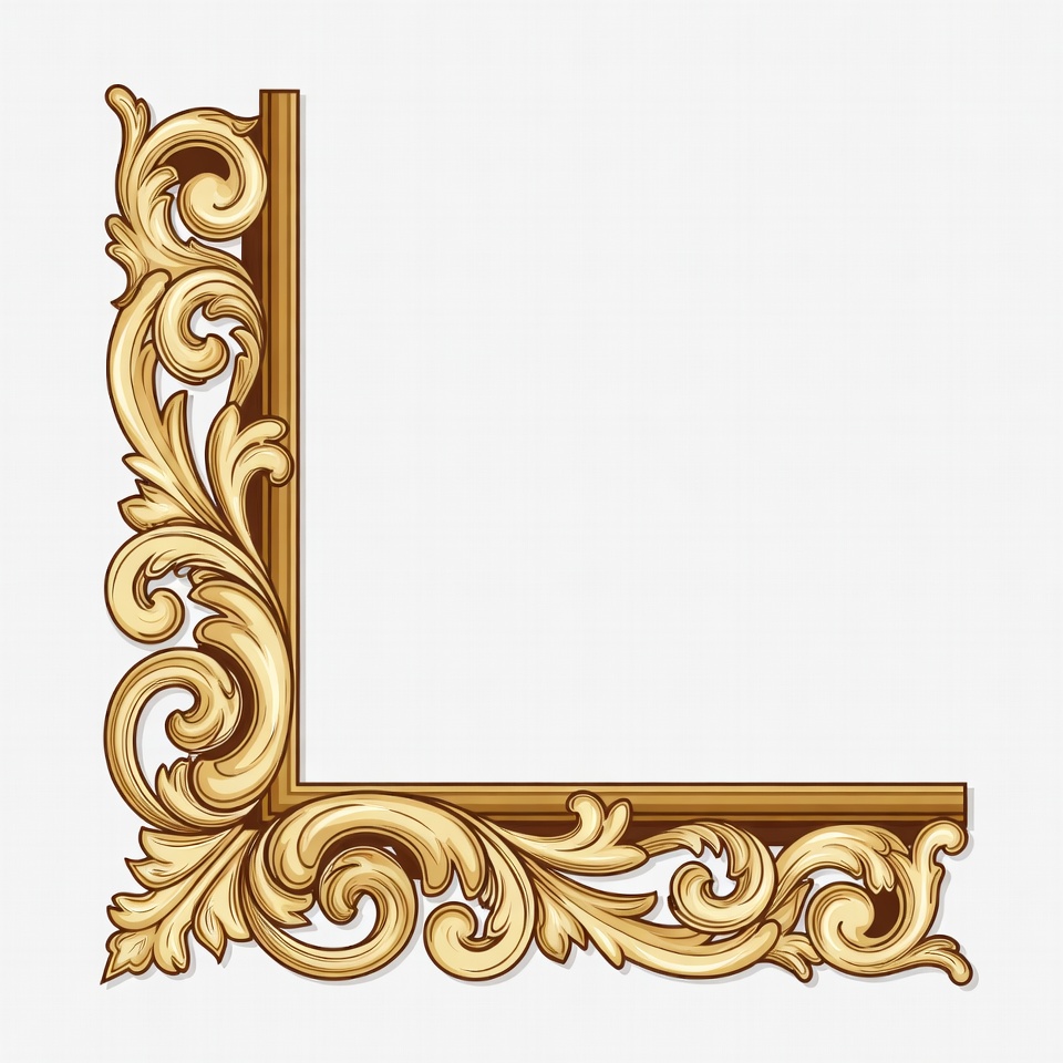 Golden Ornate L-Shaped Border Golden Ornate L-Shaped Border