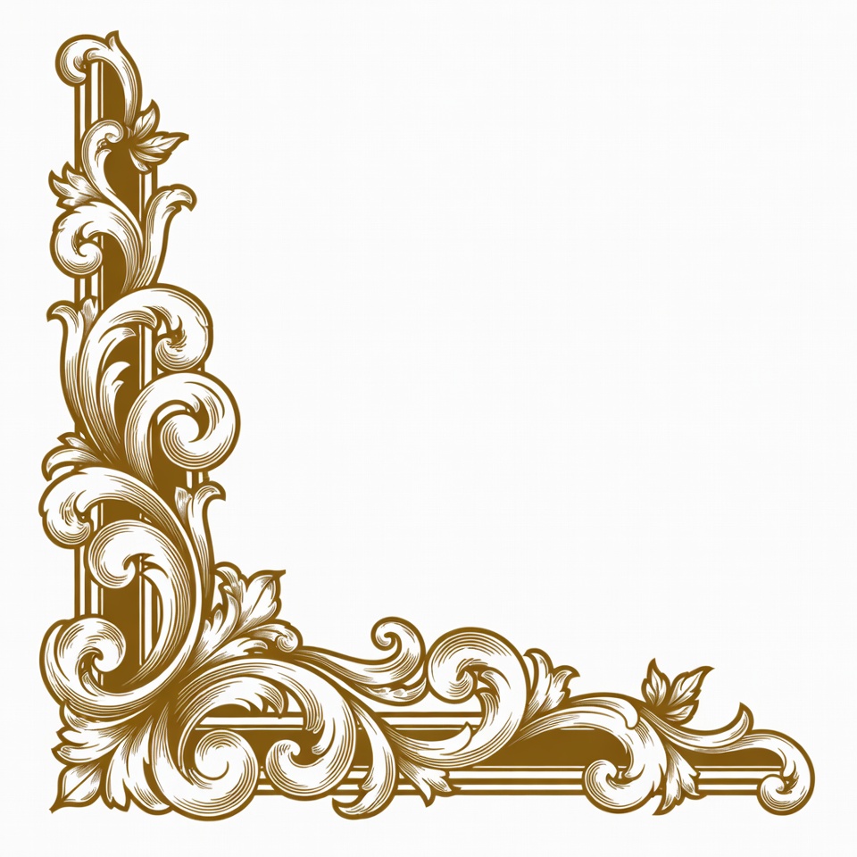 Ornate Golden Corner Border Design Ornate Golden Corner Border Design