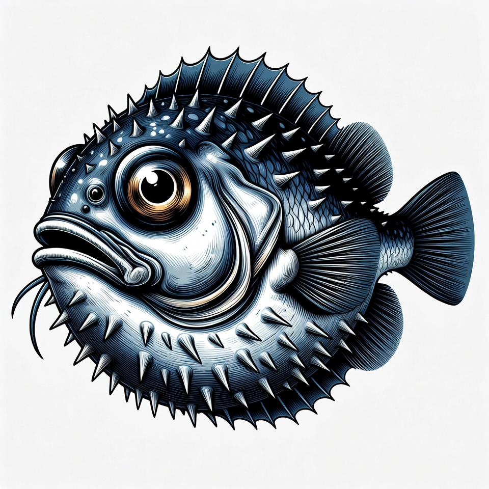 Spiky porcupine fish illustration Spiky porcupine fish illustration
