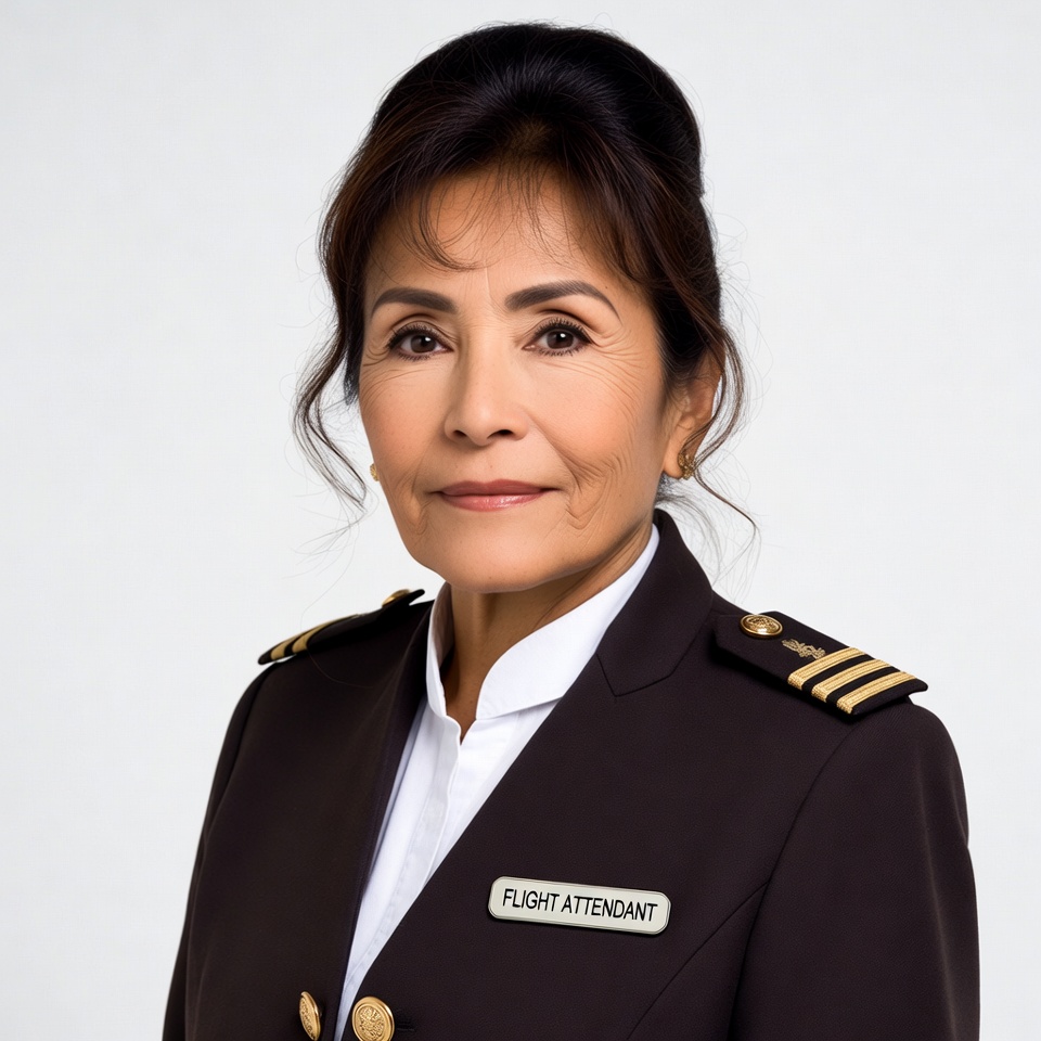 Asian flight attendant in uniform Asian flight attendant in uniform