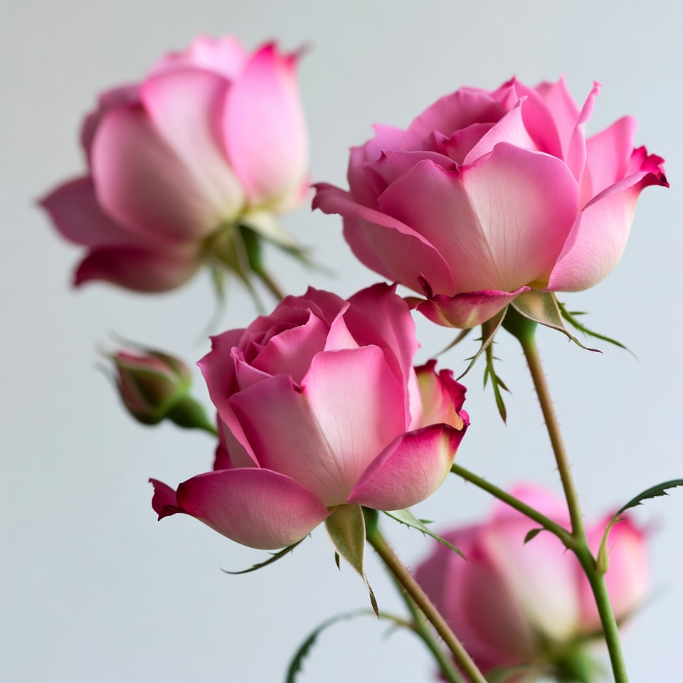 Pink Roses Bouquet on White Background Pink Roses Bouquet on White Background