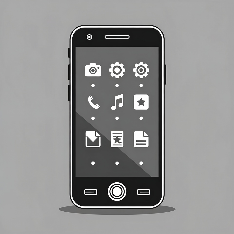 Smartphone with app icons Smartphone with app icons