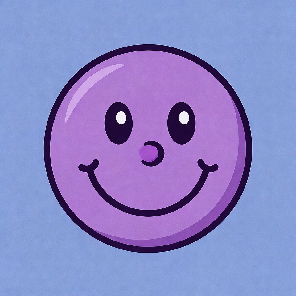 Purple Smiley Face Illustration Purple Smiley Face Illustration
