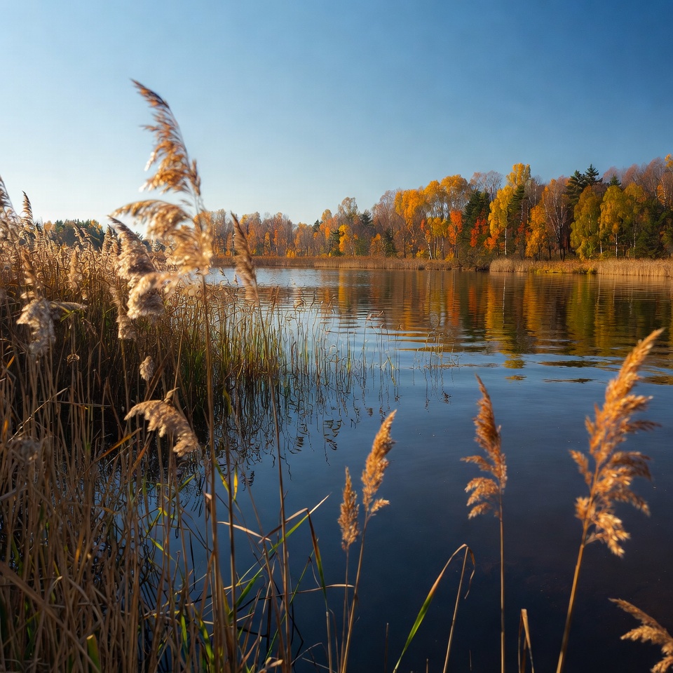 Autumn Reeds by Lakeside Autumn Reeds by Lakeside