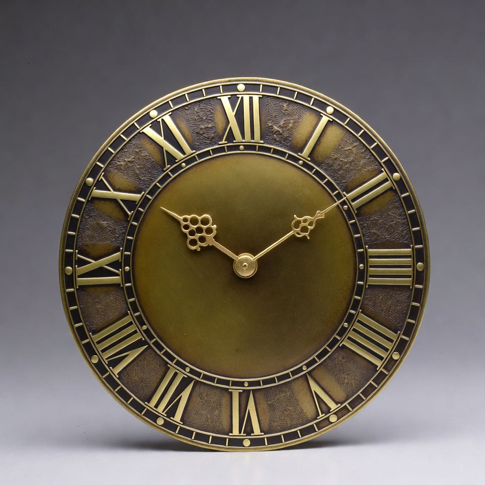 Vintage Brass Clock Face Vintage Brass Clock Face