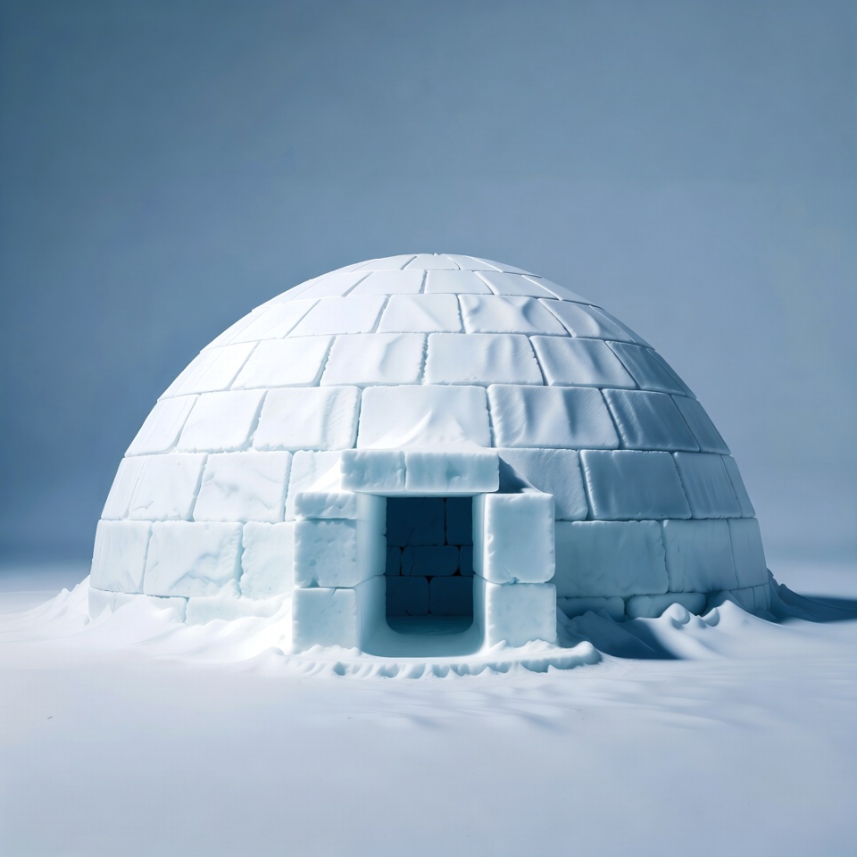 Snowy Igloo on White Background Snowy Igloo on White Background