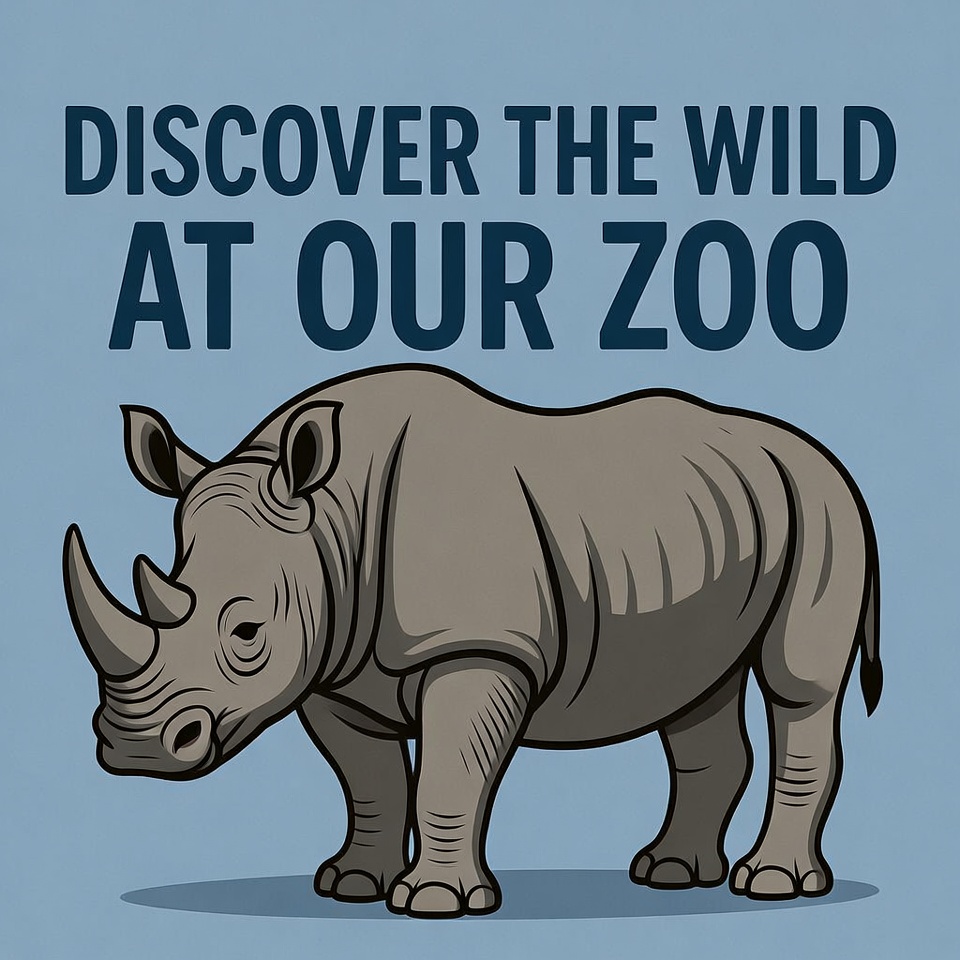 Cartoon Rhino Discover Zoo Ad Cartoon Rhino Discover Zoo Ad