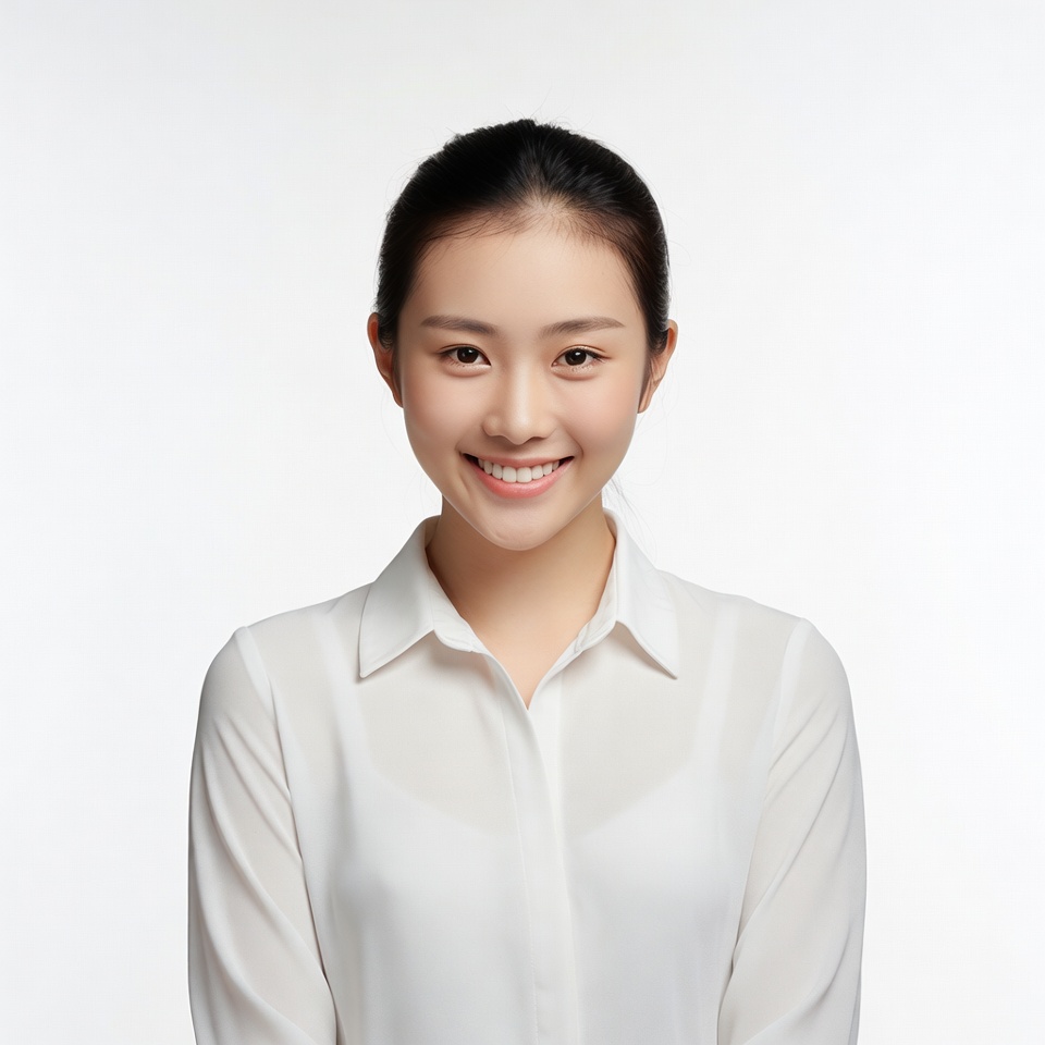 Smiling Asian woman in white shirt Smiling Asian woman in white shirt