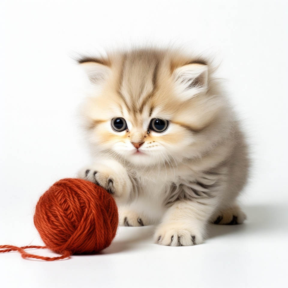 British Shorthair kitten playing with yarn British Shorthair kitten playing with yarn
