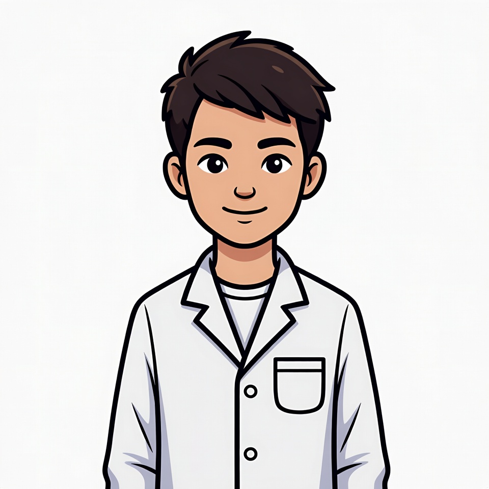 Asian man in white lab coat Asian man in white lab coat