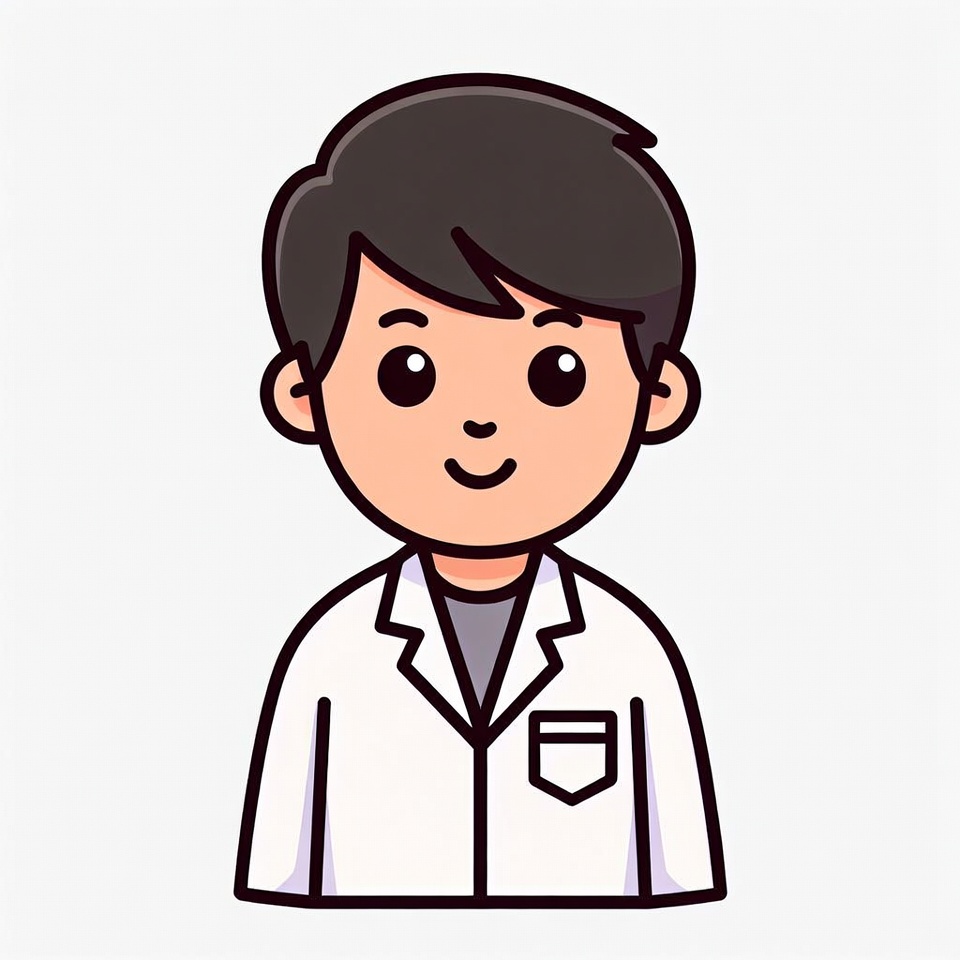 Cartoon male doctor smiling Cartoon male doctor smiling
