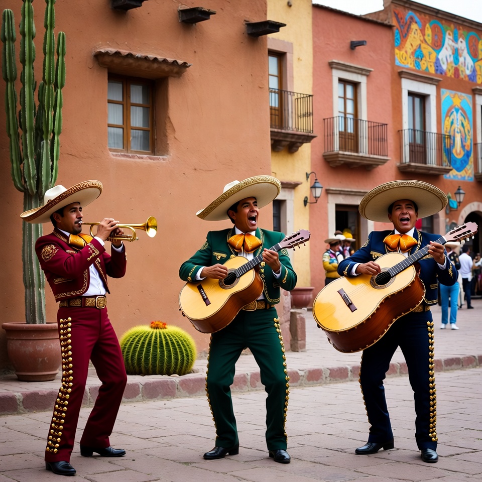 Mariachi musicians playing on street Mariachi musicians playing on street