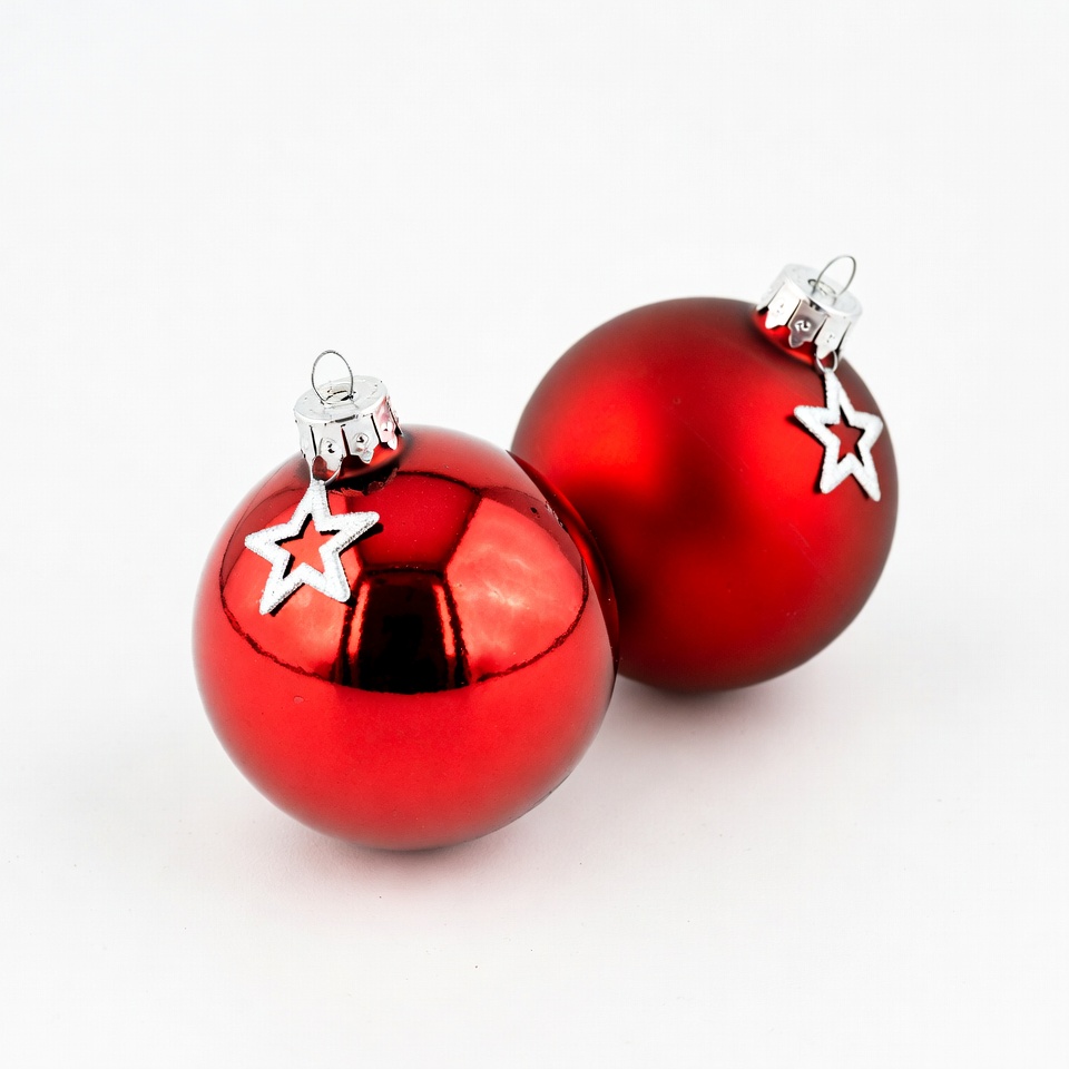 Red Christmas Ornaments with Stars Red Christmas Ornaments with Stars