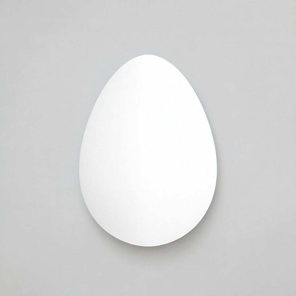 White egg on gray background White egg on gray background
