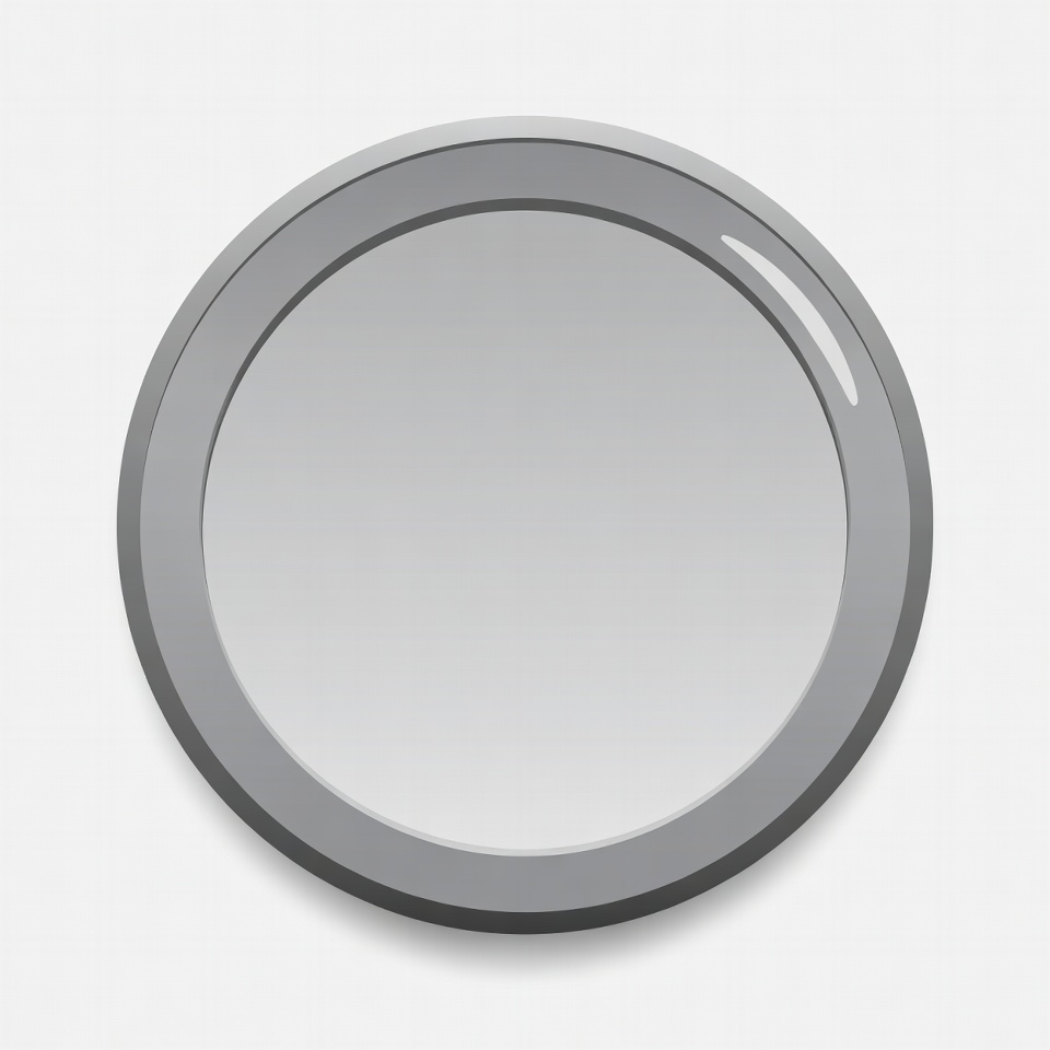 Silver Round Mirror Icon Silver Round Mirror Icon