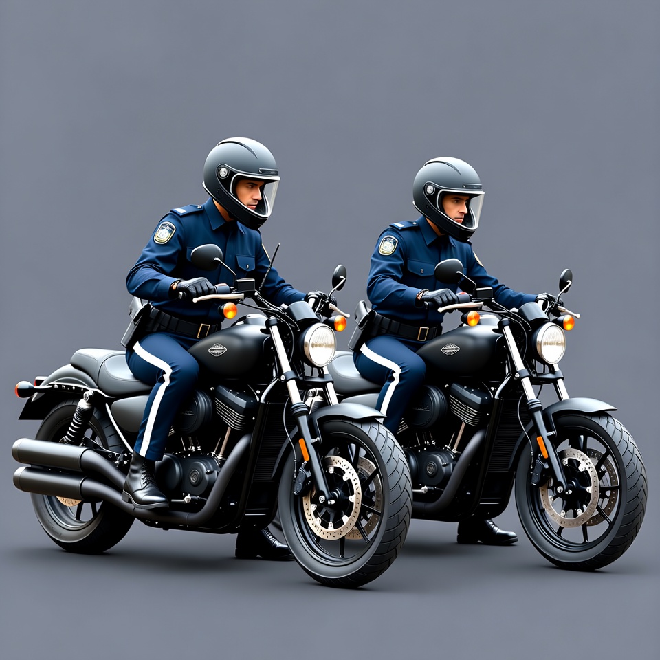 Two police officers on motorcycles Two police officers on motorcycles