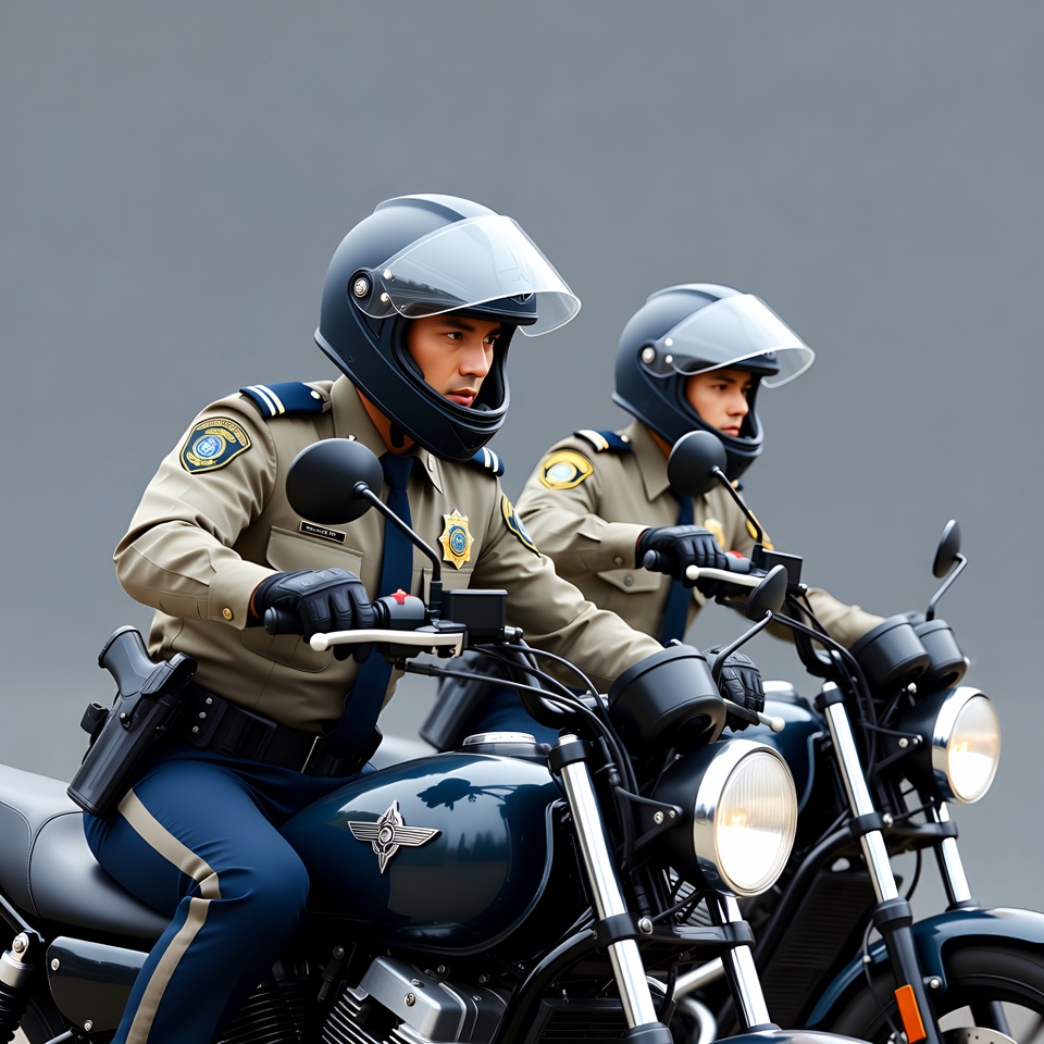Two police officers riding motorcycles Two police officers riding motorcycles