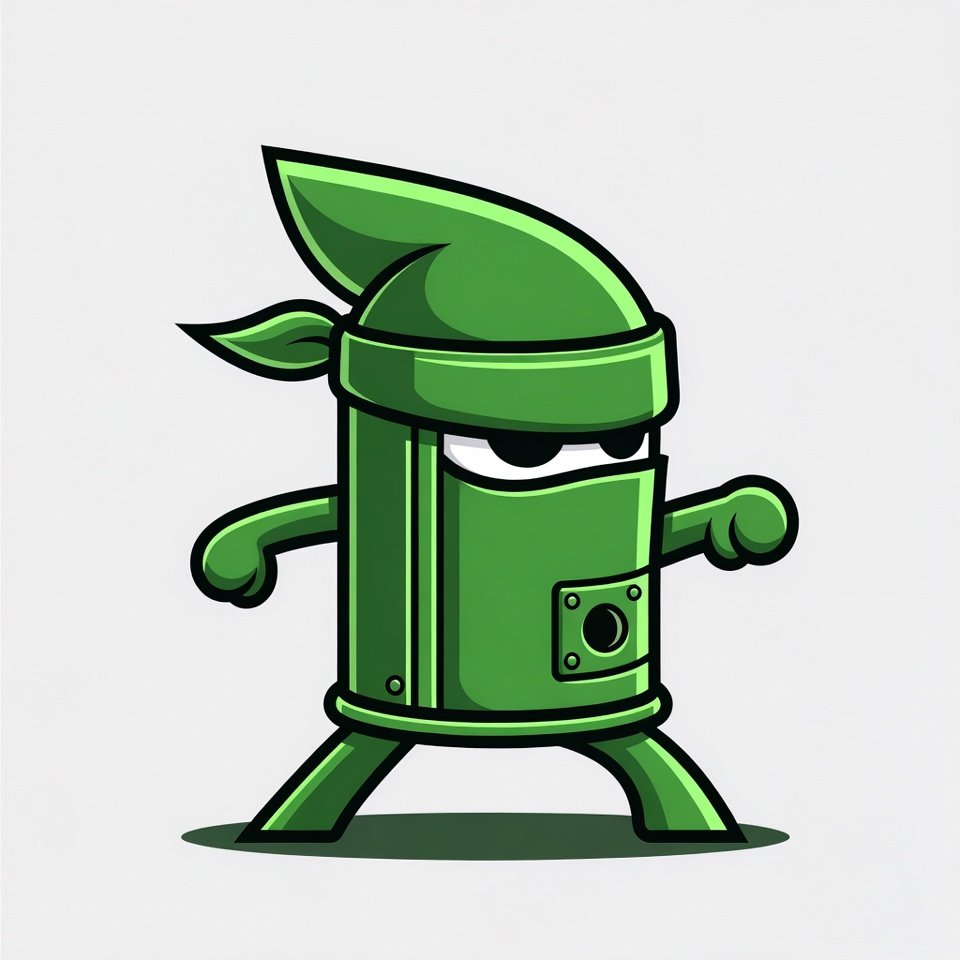 Green Cartoon Ninja Robot Green Cartoon Ninja Robot