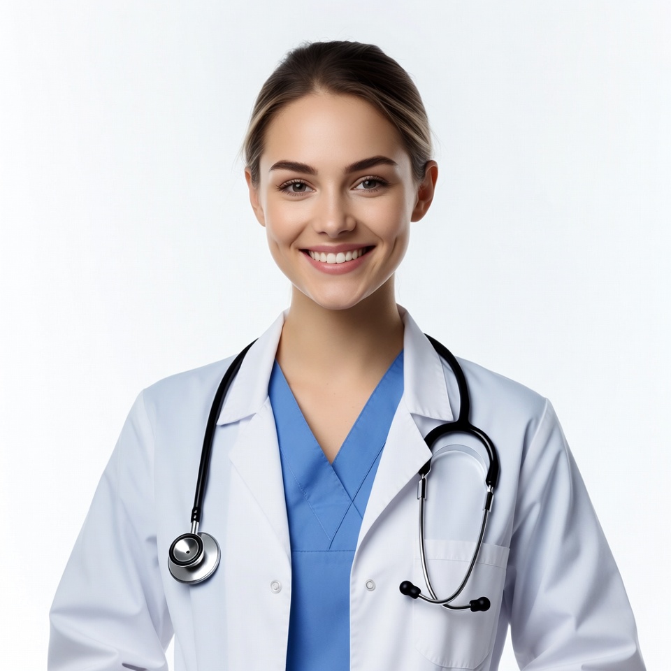 Smiling female doctor with stethoscope Smiling female doctor with stethoscope